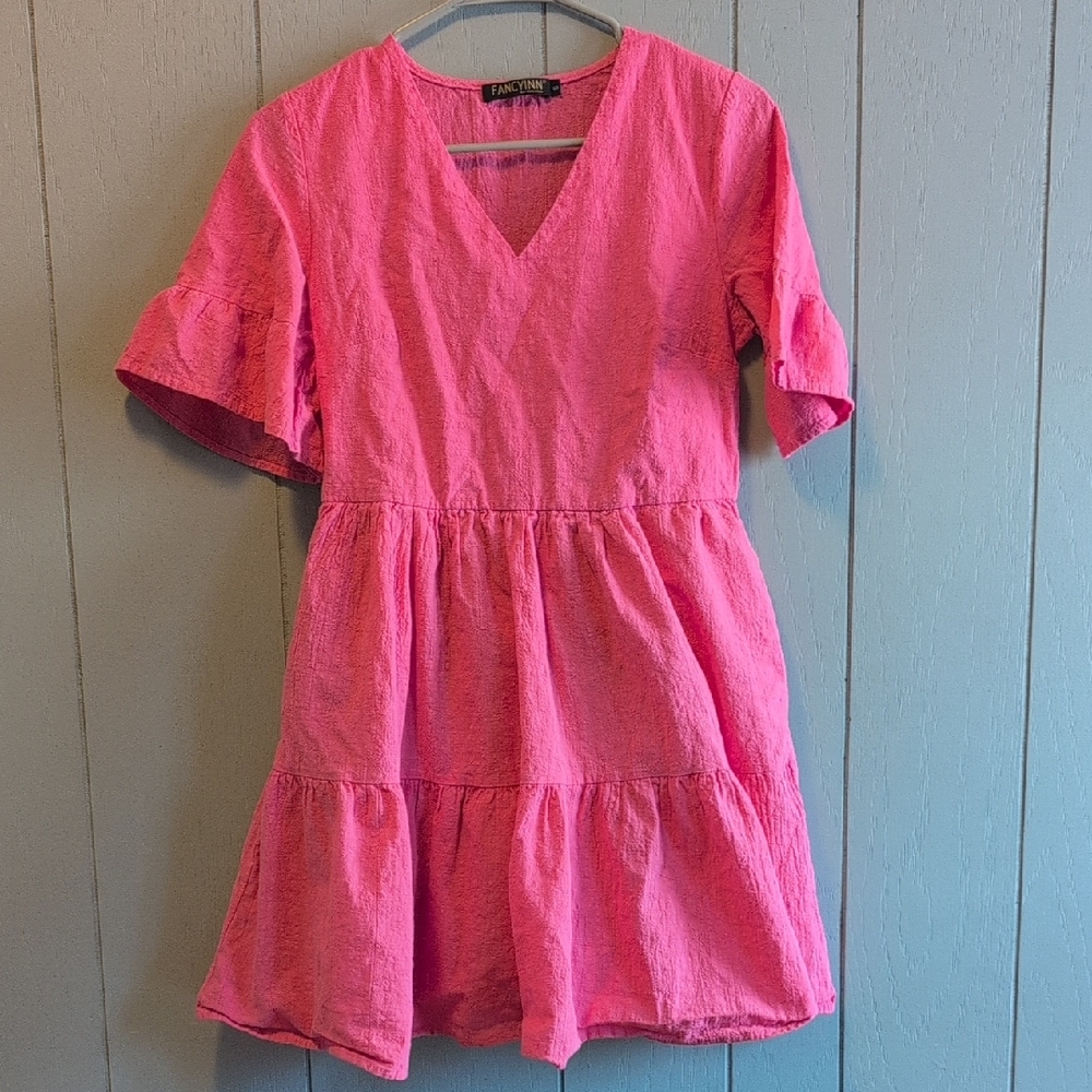 Fancyinn Vibrant Pink Mini Dress